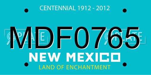 MDF0765 New Mexico License Plate