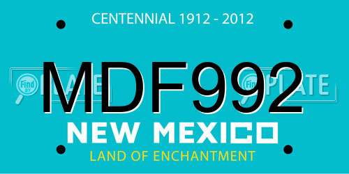 MDF992 New Mexico License Plate