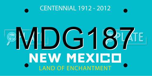 MDG187 New Mexico License Plate