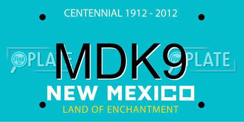 MDK9 New Mexico License Plate