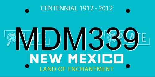 MDM339 New Mexico License Plate