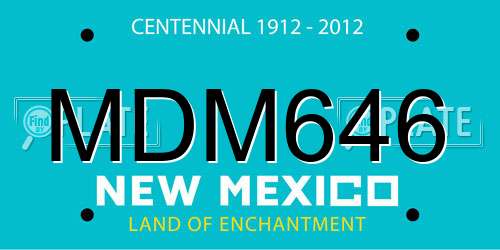 MDM646 New Mexico License Plate