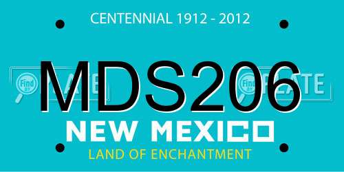 MDS206 New Mexico License Plate
