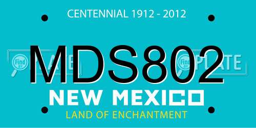 MDS802 New Mexico License Plate