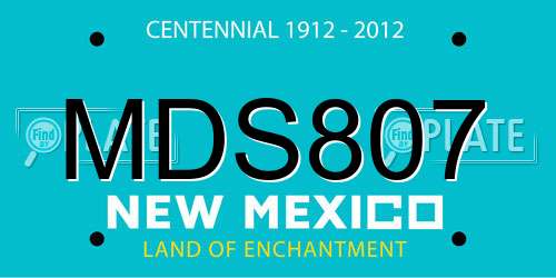 MDS807 New Mexico License Plate