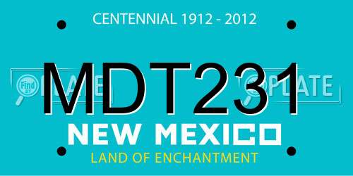 MDT231 New Mexico License Plate