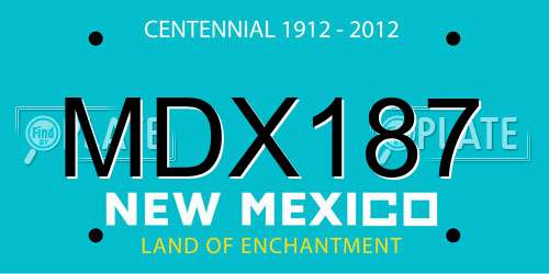MDX187 New Mexico License Plate