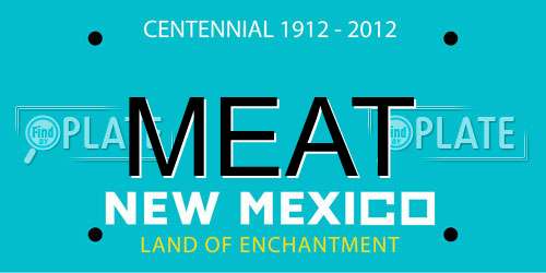MEAT New Mexico License Plate