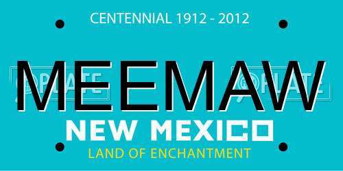 MEEMAW New Mexico License Plate
