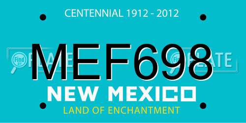 MEF698 New Mexico License Plate
