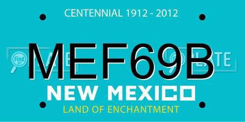 MEF69B New Mexico License Plate