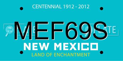 MEF69S New Mexico License Plate