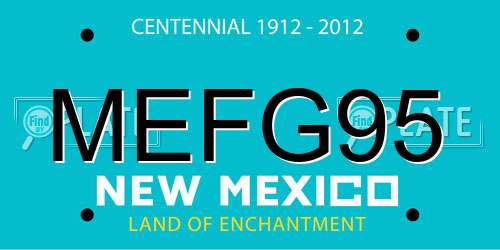 MEFG95 New Mexico License Plate