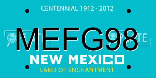 MEFG98 New Mexico License Plate
