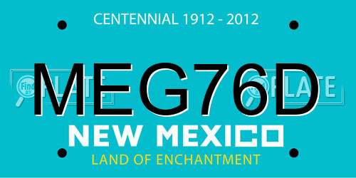 MEG76D New Mexico License Plate