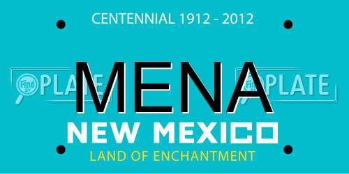 MENA New Mexico License Plate