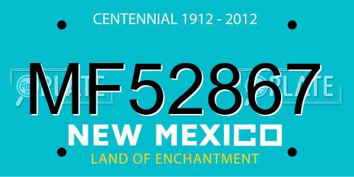 MF52867 New Mexico License Plate