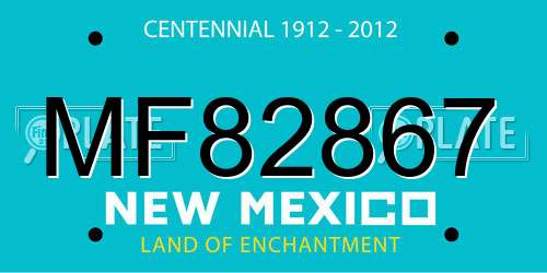 MF82867 New Mexico License Plate