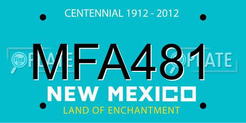 MFA481 New Mexico License Plate