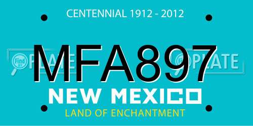 MFA897 New Mexico License Plate