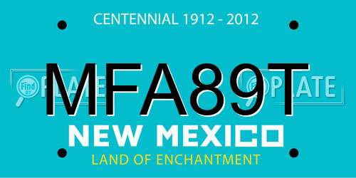 MFA89T New Mexico License Plate