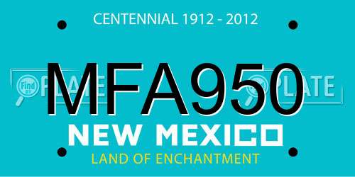 MFA950 New Mexico License Plate