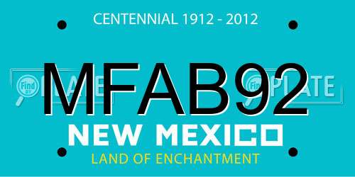 MFAB92 New Mexico License Plate