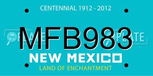 MFB983 New Mexico License Plate