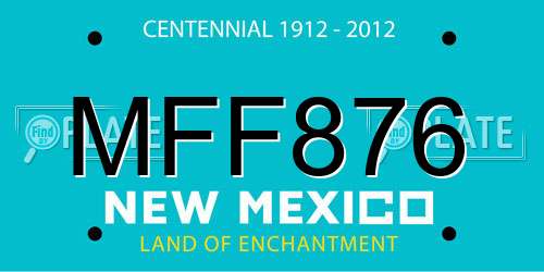 MFF876 New Mexico License Plate