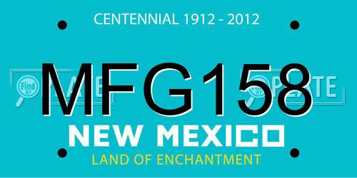 MFG158 New Mexico License Plate