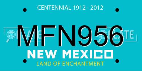 MFN956 New Mexico License Plate