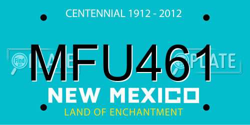 MFU461 New Mexico License Plate