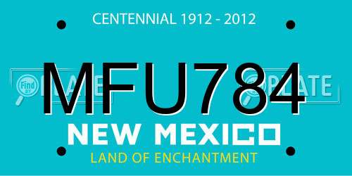 MFU784 New Mexico License Plate