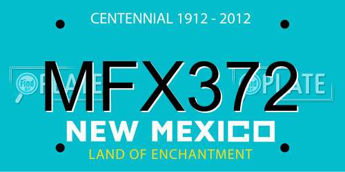 MFX372 New Mexico License Plate