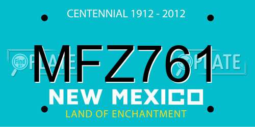 MFZ761 New Mexico License Plate
