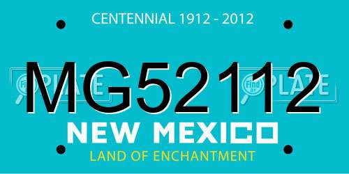MG52112 New Mexico License Plate