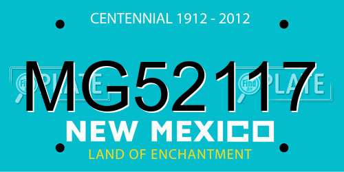 MG52117 New Mexico License Plate
