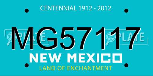 MG57117 New Mexico License Plate