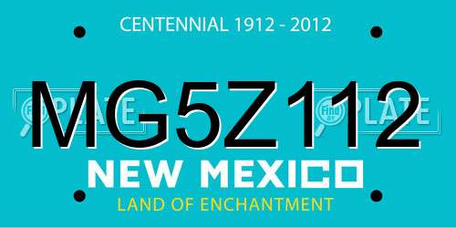 MG5Z112 New Mexico License Plate