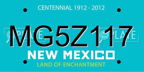 MG5Z117 New Mexico License Plate