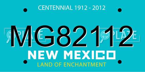 MG82112 New Mexico License Plate
