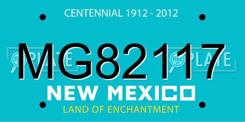 MG82117 New Mexico License Plate