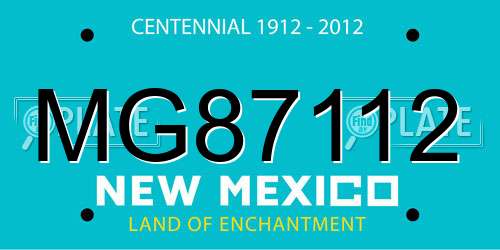 MG87112 New Mexico License Plate