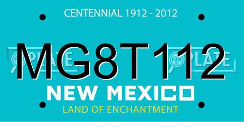 MG8T112 New Mexico License Plate