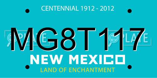 MG8T117 New Mexico License Plate