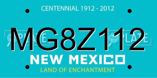 MG8Z112 New Mexico License Plate