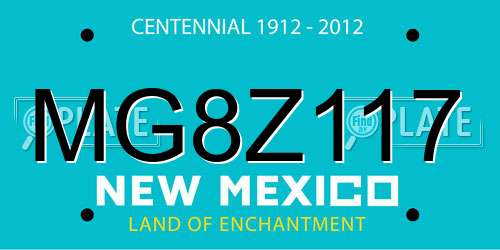 MG8Z117 New Mexico License Plate
