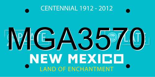 MGA3570 New Mexico License Plate