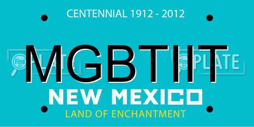 MGBTIIT New Mexico License Plate