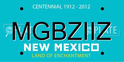 MGBZIIZ New Mexico License Plate